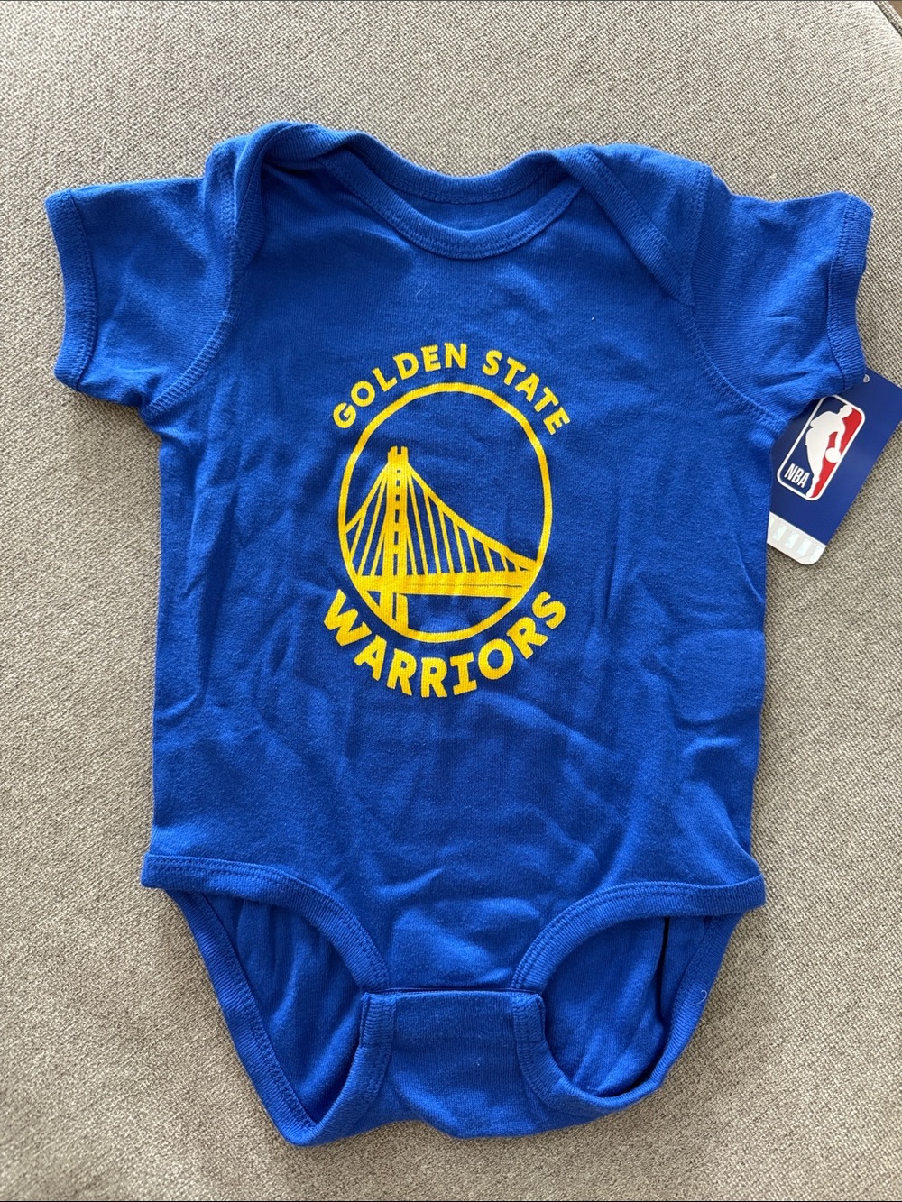 NBA Golden State Warriors Royal Blue & Yellow Baby Bodysuit Onesie